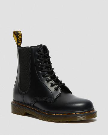 Black Men's Dr Martens 1460 Harper Smooth Leather Lace Up Boots | CA 515KOR